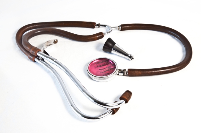 Binaural stethoscopes, with two rubber tubes, substituted monaural ones in the early 1900s