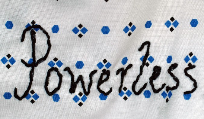 Gemma Wilson, Embroidered hospital gown (detail)
